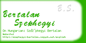 bertalan szephegyi business card